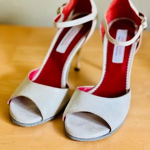 Raquel Tango Shoes (White / Pearl) - leather / NEW